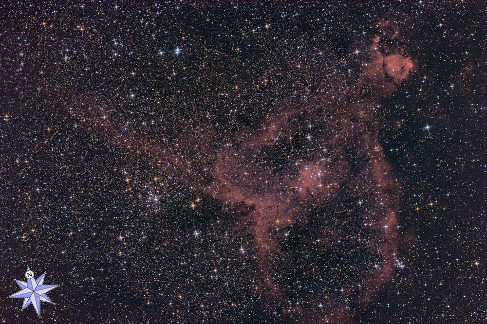 Il complesso nebulare IC 1805 in Cassiopeia