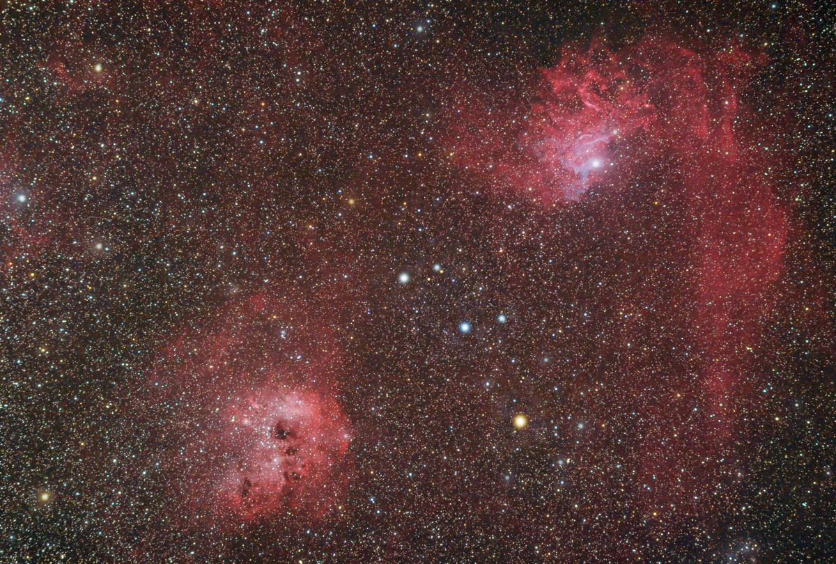 Le nebulose IC405 e IC 410 in Auriga