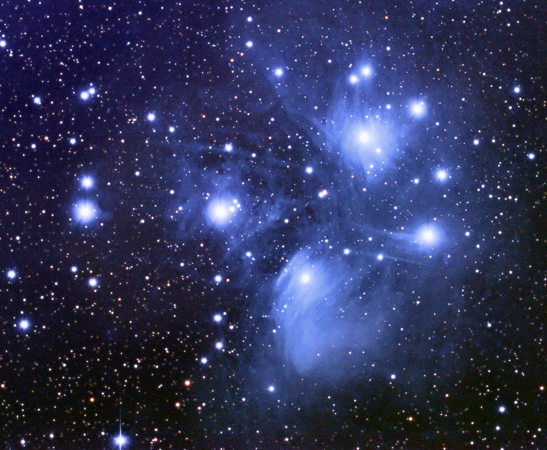 L'ammasso delle Pleiadi (M45) nel Toro