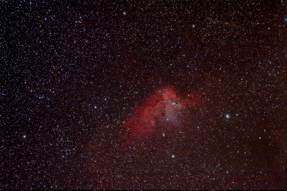 Ammasso NGC7380 e nebulosa SH2-142 in Cefeo