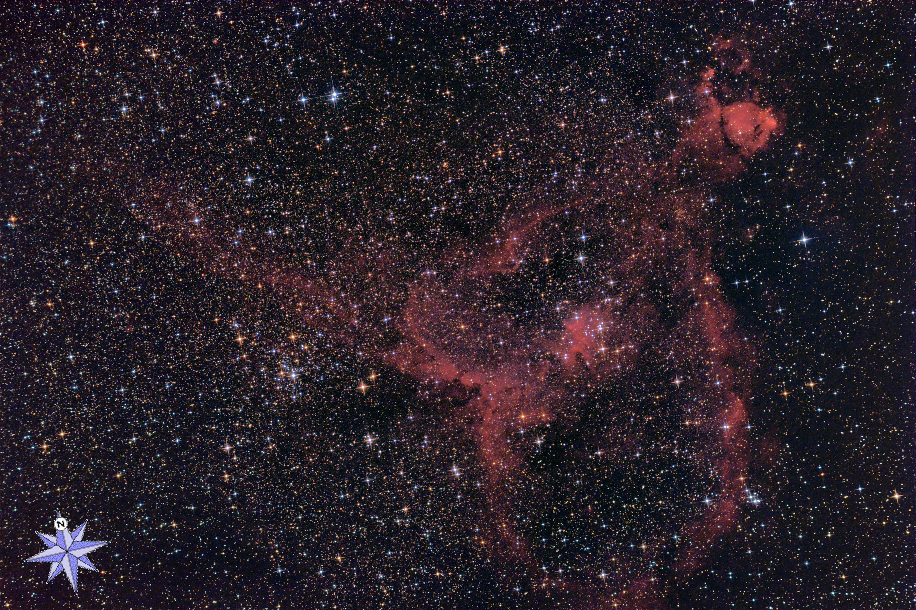 Il complesso nebulare IC 1805 in Cassiopeia